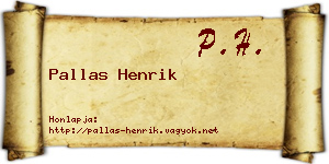 Pallas Henrik névjegykártya